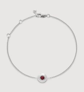 Sterling Silver July Birthstone Chain Bracelet - Ruby - Monica Vinader