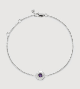 Sterling Silver February Birthstone Chain Bracelet - Amethyst - Monica Vinader