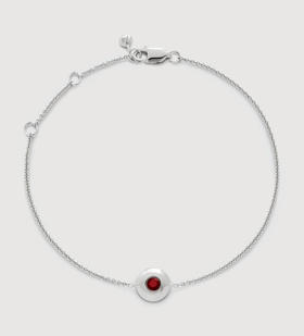 Sterling Silver January Birthstone Chain Bracelet - Red Garnet - Monica Vinader