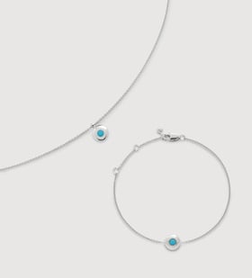 Sterling Silver December Birthstone Chain Necklace & Bracelet Set - Monica Vinader