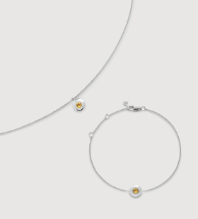 Sterling Silver November Birthstone Chain Necklace & Bracelet Set - Monica Vinader