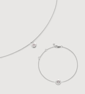 Sterling Silver June Chain Birthstone Necklace & Bracelet Set - Monica Vinader