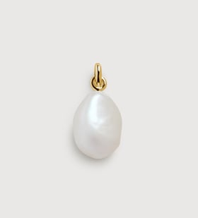 Image 53: Gold Vermeil Baroque Pearl Pendant - Pearl - Monica Vinader