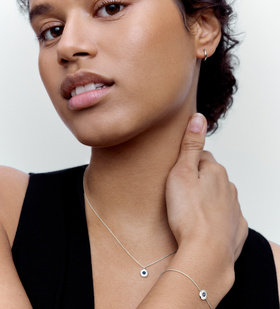Sterling Silver September Birthstone Chain Necklace & Bracelet Set - Monica Vinader