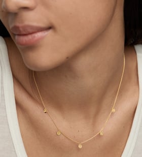 Alternate view of Gold Vermeil Siren Muse Station Chain Necklace - 16-18" - Monica Vinader