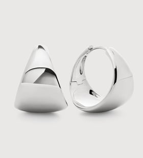 Sterling Silver Tapered Large Hoop Earrings - Monica Vinader