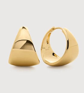 Gold Vermeil Tapered Large Hoop Earrings - Monica Vinader