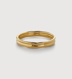 【MONICA VINADER】18KRGヴェルメイユ Siren Hammered リング Siren Hammered Ring in 18k Gold Vermeil on Sterling Silver