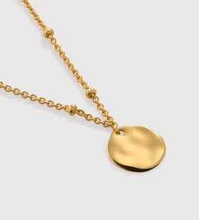 Gold Vermeil Siren Muse Disc Chain Necklace - 16-18' - Monica Vinader