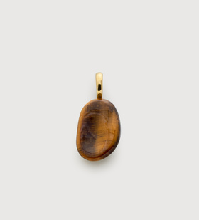 Gold Vermeil Aria Gemstone Pendant - Tigers Eye - Monica Vinader