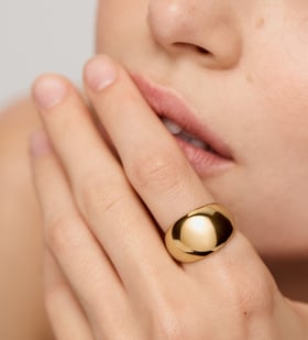 Alternate view of Gold Vermeil Tapered Ring - Monica Vinader