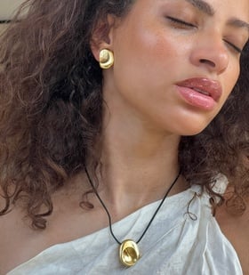 Alternate view of Gold Vermeil Aria Bold Stud Earrings - Monica Vinader
