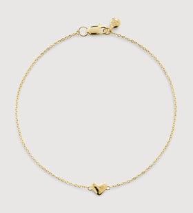 Mini Paperclip Chain Bracelet in 14k Solid White Gold