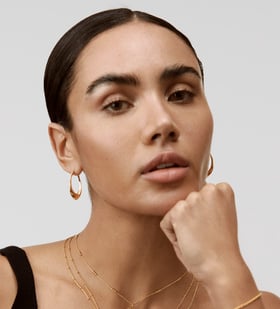 Alternate view of Gold Vermeil Deia Medium Hoop Earrings - Monica Vinader