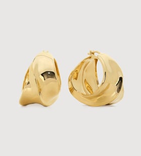 Gold Vermeil Nomade Bold Medium Hoops - Monica Vinader