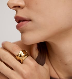 Alternate view of Gold Vermeil Nomade Bold Ring - Monica Vinader