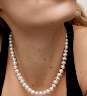 Alternate view of Gold Vermeil Nomade Pearl Bold Necklace - Pearl - Monica Vinader