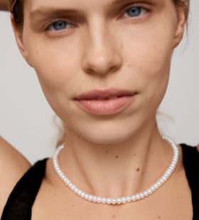 Alternate view of Gold Vermeil Nomade Pearl Necklace - Pearl - Monica Vinader