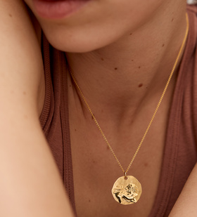Image 64: Alternate view of Gold Vermeil Leo Zodiac Chain Necklace - Monica Vinader