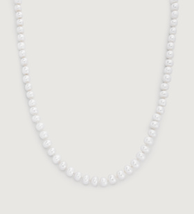 Gold Vermeil Nomade Pearl Bold Necklace - Pearl - Monica Vinader