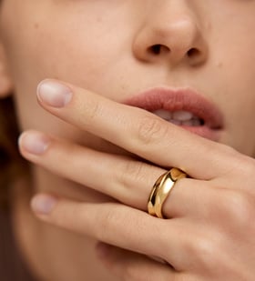 Alternate view of Gold Vermeil Nomade Stacking Ring - Monica Vinader