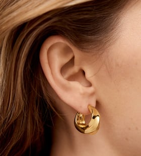 Alternate view of Gold Vermeil Nomade Small Hoops - Monica Vinader