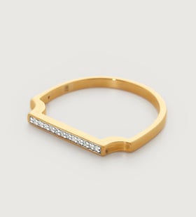 Gold Vermeil Signature Diamond Slim Ring - Diamond - Monica Vinader