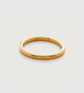 Gold Vermeil Siren Hammered Ring - Monica Vinader