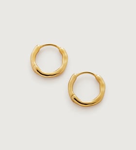 Image 55: Gold Vermeil Siren Muse Huggie Earrings - Monica Vinader