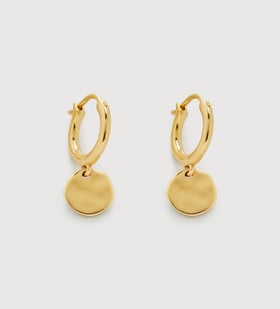 Gold Vermeil Siren Muse Disc Mini Huggie Earrings - Monica Vinader