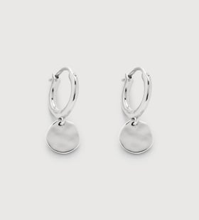 Sterling Silver Siren Muse Disc Mini Huggie Earrings - Monica Vinader