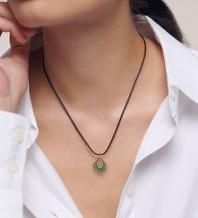 Kate Young Gemstone Pendant Cord Necklace - Monica Vinader