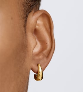 Alternate view of Gold Vermeil Antica Small Hoop Earrings - Monica Vinader