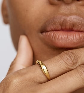Alternate view of Gold Vermeil Antica Stacking Ring - Monica Vinader