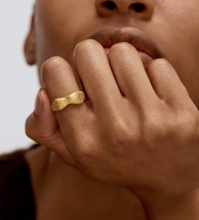Alternate view of Gold Vermeil Antica Bold Ring - Monica Vinader