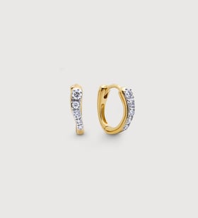 Gold Vermeil Riva Pavé Diamond Huggie Earrings - Lab Grown Diamond - Monica Vinader