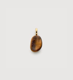 Gold Vermeil Aria Gemstone Pendant - Tigers Eye - Monica Vinader