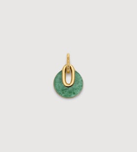 Gold Vermeil Kate Young Gemstone Pendant - Green Aventurine - Monica Vinader