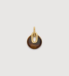 Gold Vermeil Kate Young Gemstone Pendant - Tigers Eye - Monica Vinader