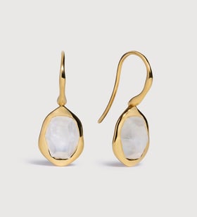 Gold Vermeil Odyssey Gemstone Wire Earrings - Moonstone - Monica Vinader