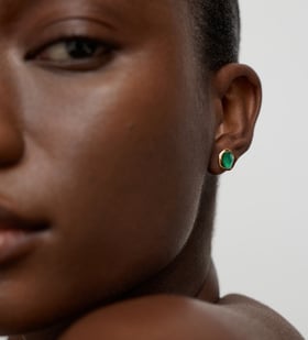 Alternate view of Gold Vermeil Odyssey Gemstone Stud Earrings - Green Onyx - Monica Vinader