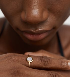 Alternate view of Gold Vermeil Odyssey Gemstone Ring - Moonstone - Monica Vinader