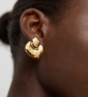 Alternate view of Gold Vermeil Odyssey Bold Stud Earrings - Monica Vinader