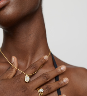 Alternate view of Gold Vermeil Odyssey Gemstone Chain Necklace - Moonstone - Monica Vinader