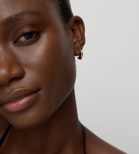 Alternate view of Gold Vermeil Odyssey Huggie Earrings - Monica Vinader
