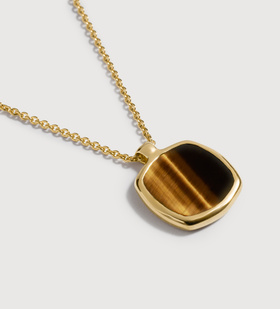 Gold Vermeil Delphi Gemstone Chain Necklace - Tigers Eye - Monica Vinader