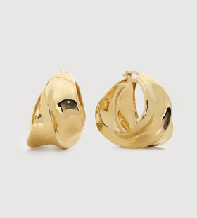 Gold Vermeil Nomade Bold Medium Hoops - Monica Vinader