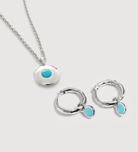 December Birthstone Huggies & Necklace Set - Monica Vinader
