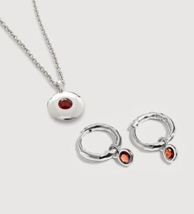 January Birthstone Huggies & Necklace Set - Monica Vinader