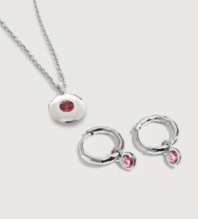 October Birthstone Huggies & Necklace Set - Monica Vinader